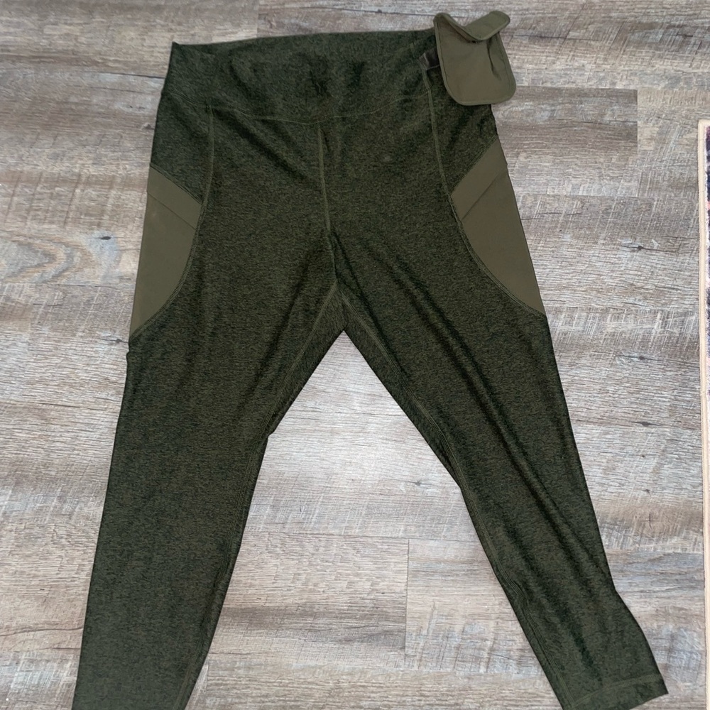 Olive Green Leggings with Pockets